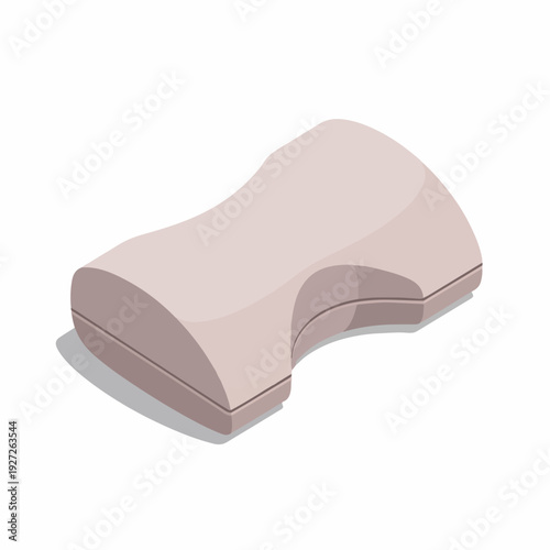 Isometric Comfortable Bed Orthopedic Pillow for Sleeping on White Background