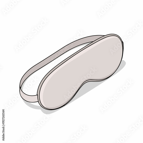 Minimalist Handdrawn Grey Sleep Mask Relaxation Accessory Illustration