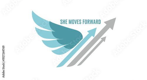 Motivation and empowerment logo, wing with arrows