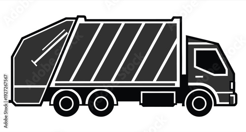 Garbage Truck Vehicle Waste Management Utility Service Vector Illustration
