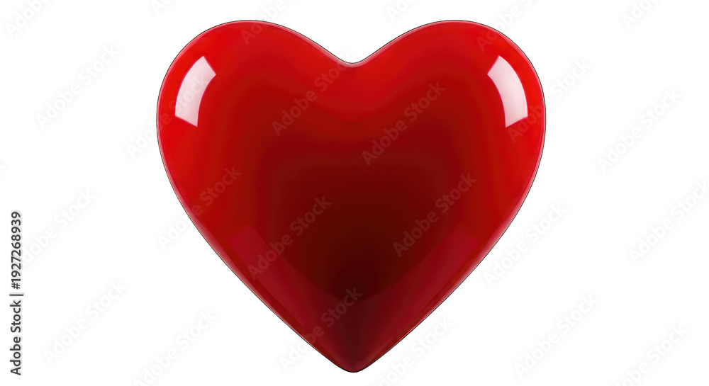 Fototapeta premium A shiny red heart isolated on transparent background