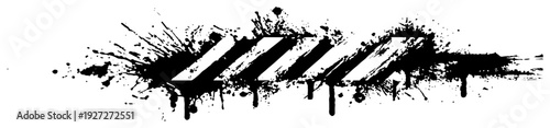 Artistic grunge background with industrial diagonal stripes and ink splatters