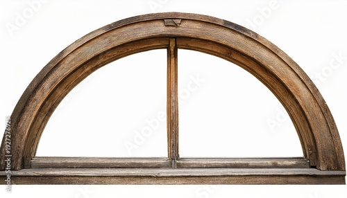 old weathered wooden window frame arched window frame cutout