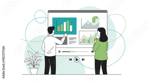Business data analysis vector illustration