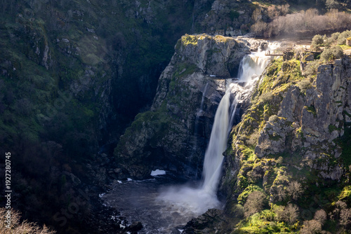 Pozo de los Humos Waterfall in Arribes del Duero Natural Park, Salamanca, Spain