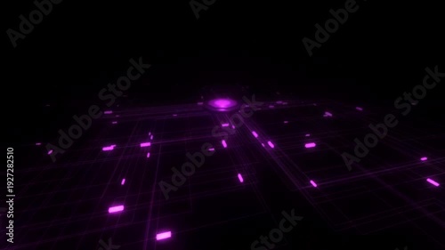 Purple Light Show in Dark Space.