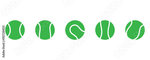 set of tennis ball logo icon vector illustration