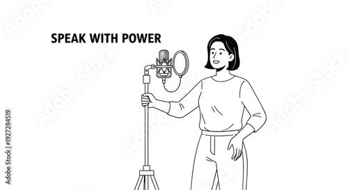 Woman speaking into megaphone icon