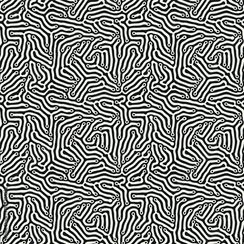 Vector seamless pattern. Modern stylish texture with smooth natural maze. Repeating abstract tileable background. Compound organic shapes. Trendy surface design.