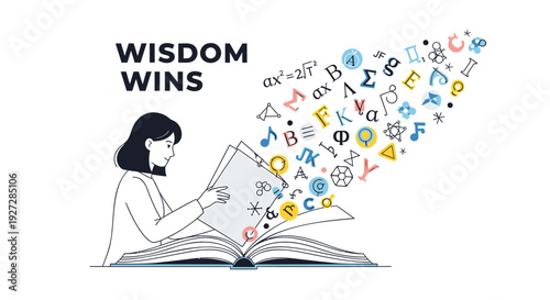 Wisdom Wins educational icon set