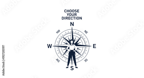 Compass icon with directional text