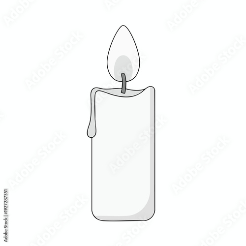 Simple Illustration of a Lit Candle for Peaceful or Spiritual Themes