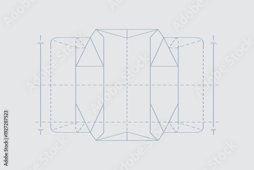Symmetrical Folding Box Dieline for Creative Product Packaging
