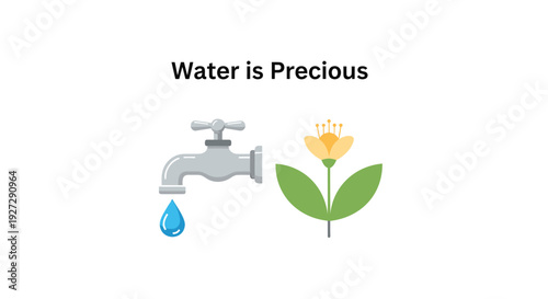 Water conservation icon set