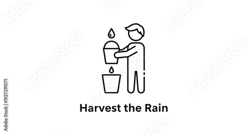 Rainwater harvesting icon