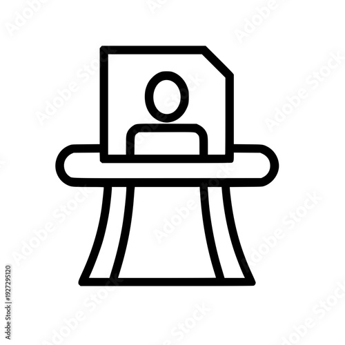 Reception Desk Clerk Icon Customer Service Front Desk