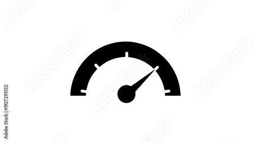 Vector illustration of speedometer icon showing high speed or performance level on a transparent background