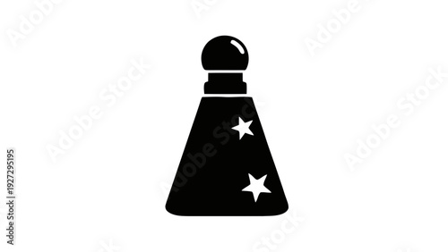 Vector illustration of black chess piece with white stars on a pure on a transparent background