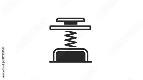 Vector illustration of simple icon of a spring loaded push button mechanism on a transparent background