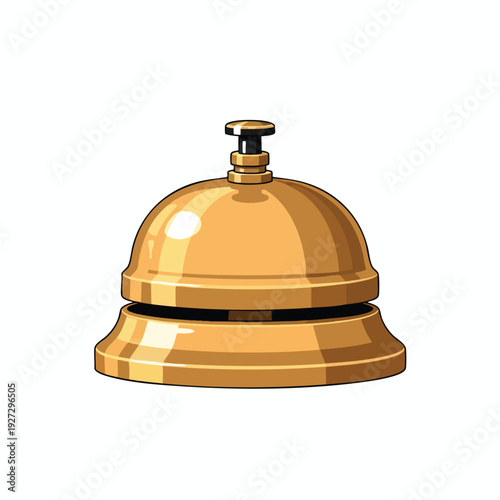 Elegant Golden Hotel Reception Bell for Customer Service or Hospitality Settings