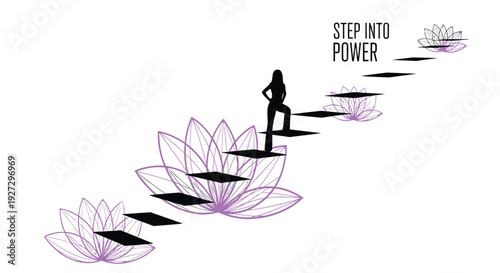 Lotus flower and silhouette icon set