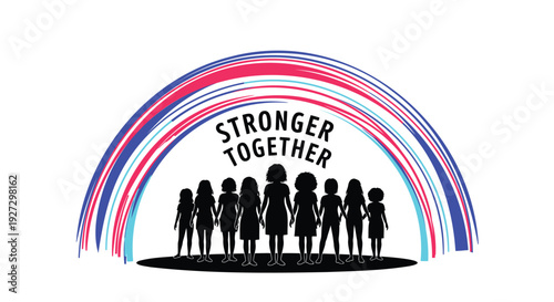 Diversity and unity icon, Stronger Together rainbow symbol