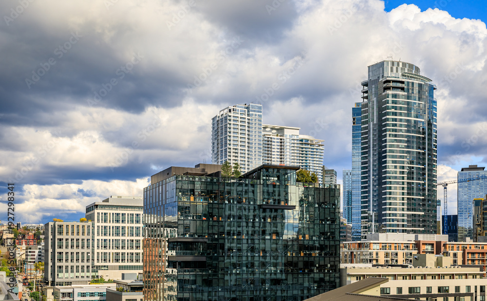 Fototapeta premium Seattle downtown skyline with modern skyscrapers, Pacific Northwest, Washington