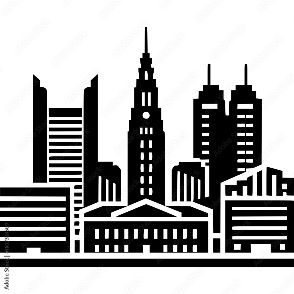 Obraz premium Columbus Skyline Icon Vector