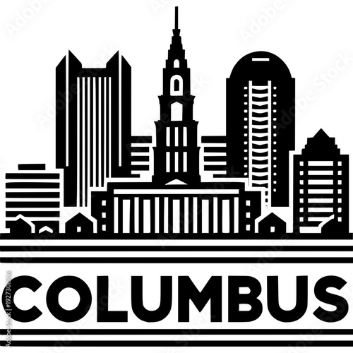 Columbus Skyline Icon Vector
