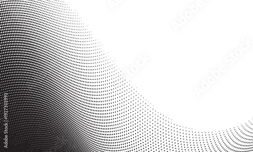 Grunge Halftone paper effect. Halftone crumpled paper texture with black a dotted, rough, and wrinkled surface. Wrinkled white paper in halftone collage style. Vector background