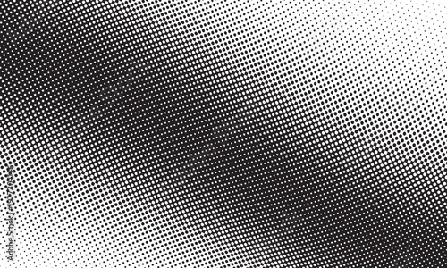 Grunge Halftone paper effect. Halftone crumpled paper texture with black a dotted, rough, and wrinkled surface. Wrinkled white paper in halftone collage style. Vector background