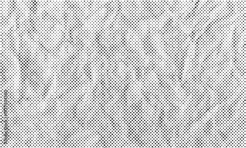 Grunge Halftone paper effect. Halftone crumpled paper texture with black a dotted, rough, and wrinkled surface. Wrinkled white paper in halftone collage style. Vector background