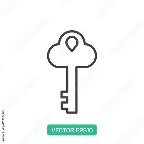 Cloud-shaped Antique icon. Thin line icon vector