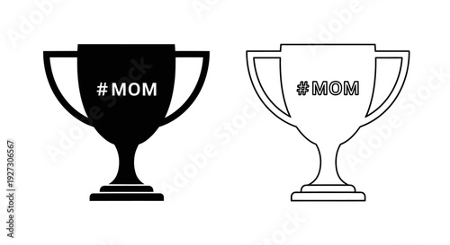 Mother's day trophy cup award celebration mom appreciation gift Vector