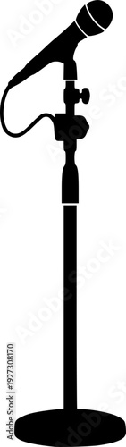 mic stand silhouette vector illustration
