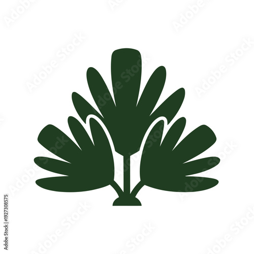 Green parsley herb leaf vector clipart isolated on white, flat botanical illustration