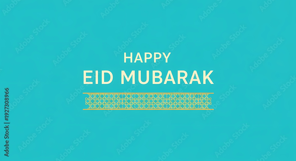 Obraz premium Eid Mubarak Greeting Card with Festive Design and Vibrant Colors.