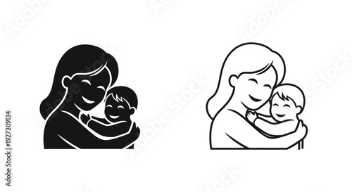 Celebrate mother's day with heartwarming illustrations of mothers and babies Vector