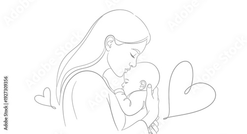 Mother's day love and affection illustration Vector