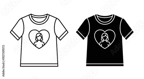 Mother's day t-shirt design with heart and photo frame Vector