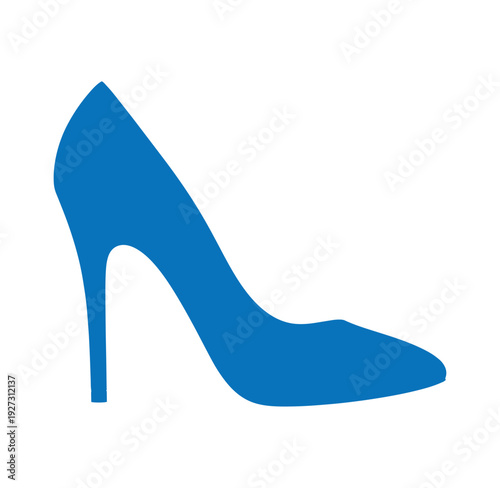 blue high heel shoe isolated on white background