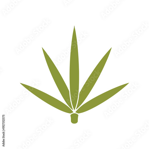 Cannabis Leaf Vector Clipart Isolated Green Marijuana Icon Minimalist Design