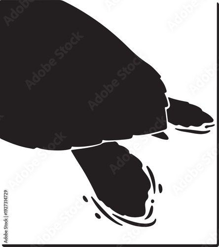 Closeup of whale tail in ocean water