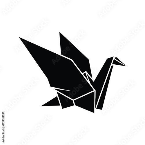 origami crane vector illustration