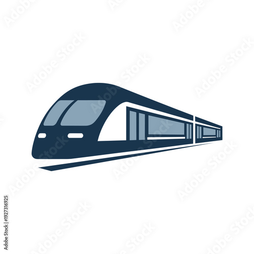 Modern bullet train speeding through the countryside