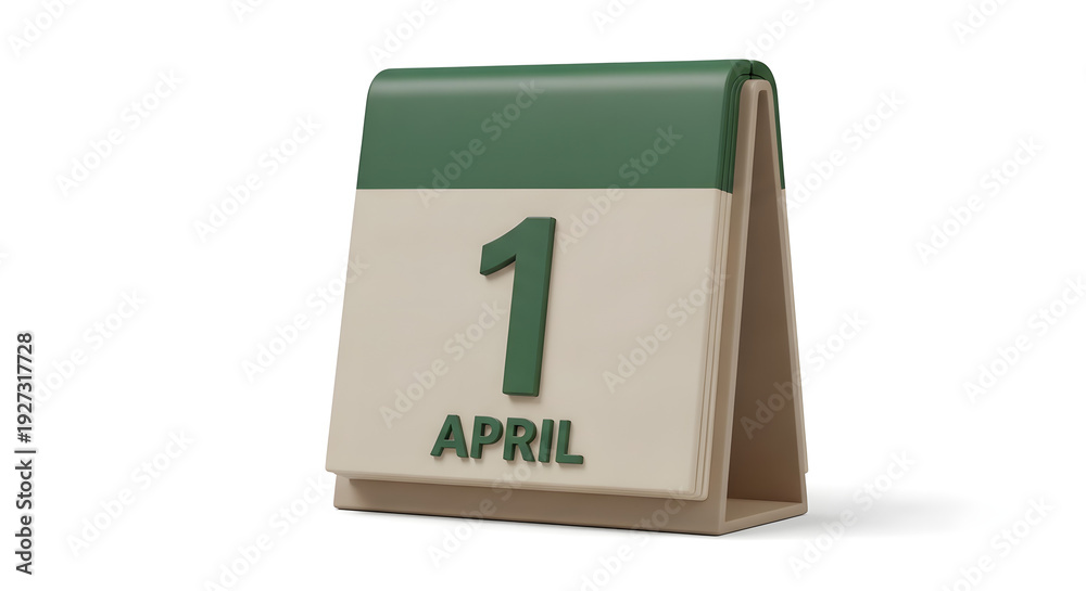 Obraz premium A desk calendar page showing the date april 1st
