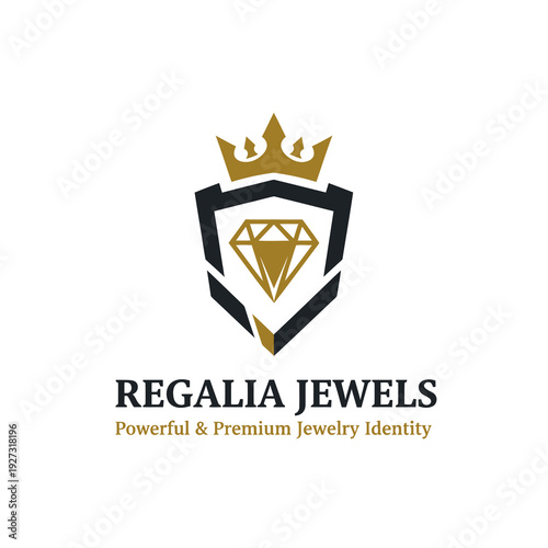 Luxurious Royal Diamond Shield Logo
