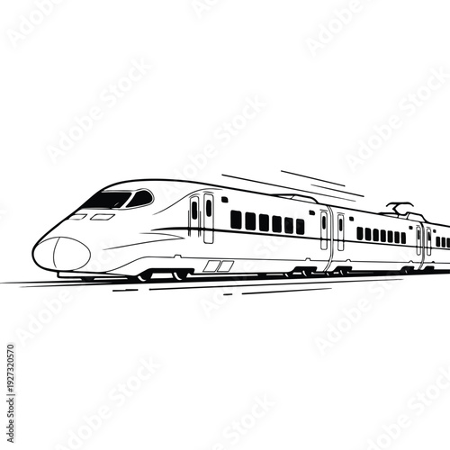 High speed train traveling on railway track