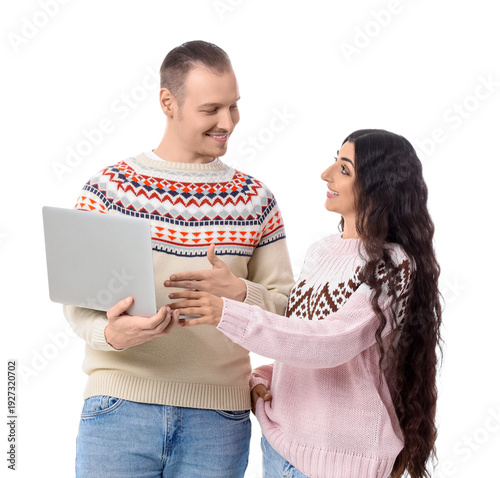 Young couple in warm sweate...
