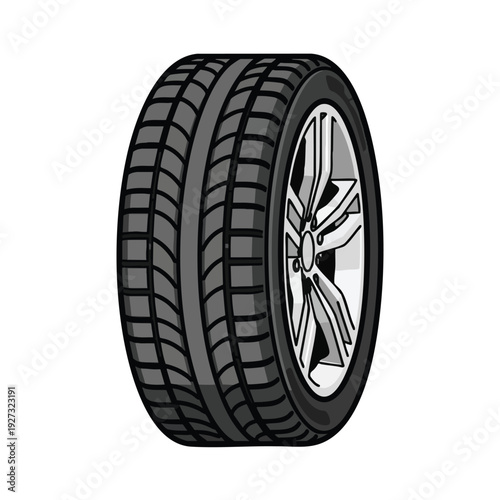 Modern Car Tire with Alloy Wheel for Safe Road Travel
